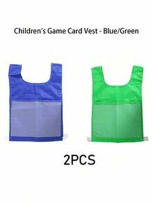 1 Pc Scrimmage Vest For Kids, 4 Color, Practice Vest, Card Insertable Game Vest, Training Bib, PE Bib, Team Competition Vest Kids, Pocket Vest, Cogn Game Tool, Teaching Aid, Interact Learn, Home, Class, Out, Party Games, Back To School - Multicolor - View 11
