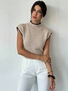 Firerie Áo vest len không tay cổ cao, dáng rộng, thanh lịch, đa năng dành cho nữ, thêu họa tiết hình vỏ sò, thích hợp cho các buổi hẹn hò, sự kiện sang trọng, đám cưới, sinh nhật, tiệc tùng, đi biển, lễ hội hóa trang, lễ hội âm nhạc. - trắng - Xem 5