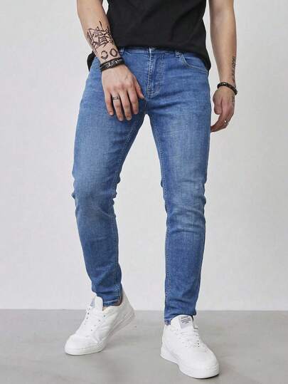 Jeans de hombre lavados, skinny y relajados con un toque casual y moderno, perfectos para usar todos los días en todas las estaciones.