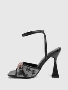 CUCCOO SZL Damen bequeme Lässig High Heel Sandalen, vielseitig für den täglichen Sommertragen - Schwarz und Weiss - Übersicht 4