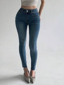 DAZY Skinny Distressed Slim Fit Women Jeans - Blue - View 3