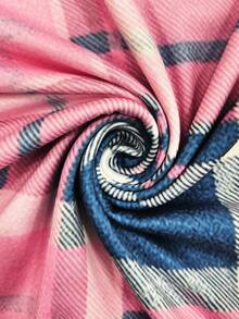 EMERY ROSE 女士格子拼接圆领短袖休闲百搭T恤 - 彩色 - 查看 3