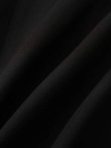 Franclia 女士纯色腰部纽扣设计侧开衩休闲阔腿裤 - 黑色 - 查看 8