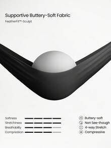 GLOWMODE 21" Leggings FeatherFit™-Sculpt Slay The Sweat con compresión, control del abdomen, sin costura frontal, bolsillos laterales para entrenamiento, carrera y gimnasio - Negro - Ver 8