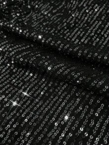 Rafferiza Petite Women's Black Tie Back Halter Neck Sequins Blouse,Summer 70's Club Night Party Disco Glittery Sparkly Top,Valentine's Day Birthday Outfit ,Petite Women - Black - View 7