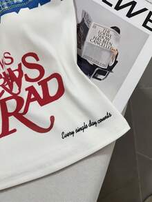 GlowEve 女士时尚字母拼接修身吊带背心，夏季 - 白色 - 查看 4