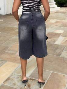 Alexandranx Women's Loose Casual Retro Denim Shorts, New Summer Style - Blue - View 2