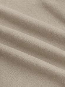 ROMWE Grunge Punk Y2K Shibuya Girl Midriff Cropped Ruched Asymmetric Shoulder T-Shirt - Beige - View 4