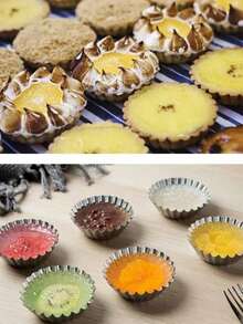 20/200pcs Tart Molds, Suitable For Muffins, Cupcakes, Pudding, Non-Stick Baking Trays, 7.5cm/2.95in Silver Baking Tools, Cake Pastry Molds - Silver - View 9