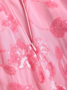 Sweetra Fashionable A-Line Mini Skirt With Bead Embroidery, Sexy Design For Summer Vacation, European And American Style - Pink - View 6