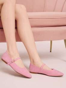 CUCCOO DOLLMOD Sepatu Flat Wanita Kasual Serbaguna untuk Perjalanan Sehari-hari, Cocok untuk Natal dan Musim Semi. - Merah Jambu. - View 4