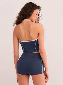 Athîral Ensemble sport décontracté femme à rayures bicolores - Gris - Voir 2