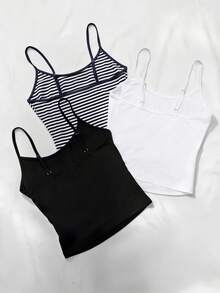 Glimmora 3pcs Y2K Sexy Camisole Top Set, Summer, 2026 New Arrival, Trending Camisole Top - Multicolor - View 2