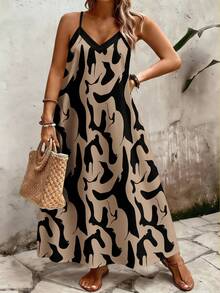 EMERY ROSE Đầm hai dây in hoa cỡ lớn dành cho nữ, kiểu dáng thoải mái cho kỳ nghỉ. - Nhiều màu - Xem 3