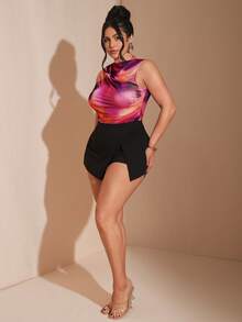 SHEIN BAE 大码女士经典印花连体衣 - 彩色 - 查看 7
