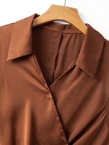 GlowEve CURVE Conjunto de 2 piezas talla grande para mujer, camisa casual + pantalón holgado, atuendo para ir al trabajo/casual - Multicolor - Ver 4