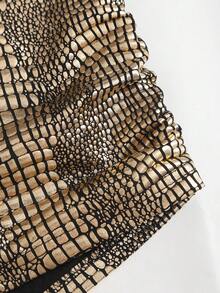 Sweetra Quần short ôm sát gợi cảm cổ điển, chất liệu vải màu đỏ rượu vang có họa tiết, đa năng cho tiệc Giáng sinh, phong cách ngọt ngào và quyến rũ. - Vàng - Xem 6