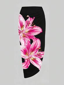 Swim Oasis 女士印花吊带连体泳衣，配有同款罩衫和裙子，度假必备 - 彩色 - 查看 5