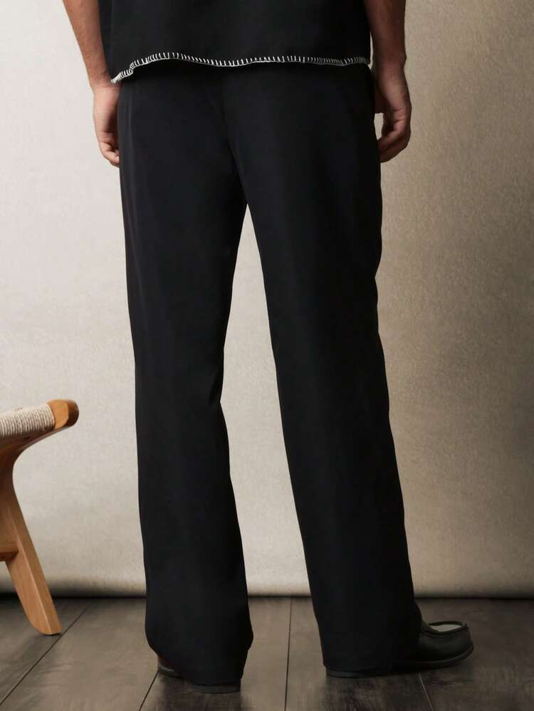 Formal Suit Pants With Pleated Front