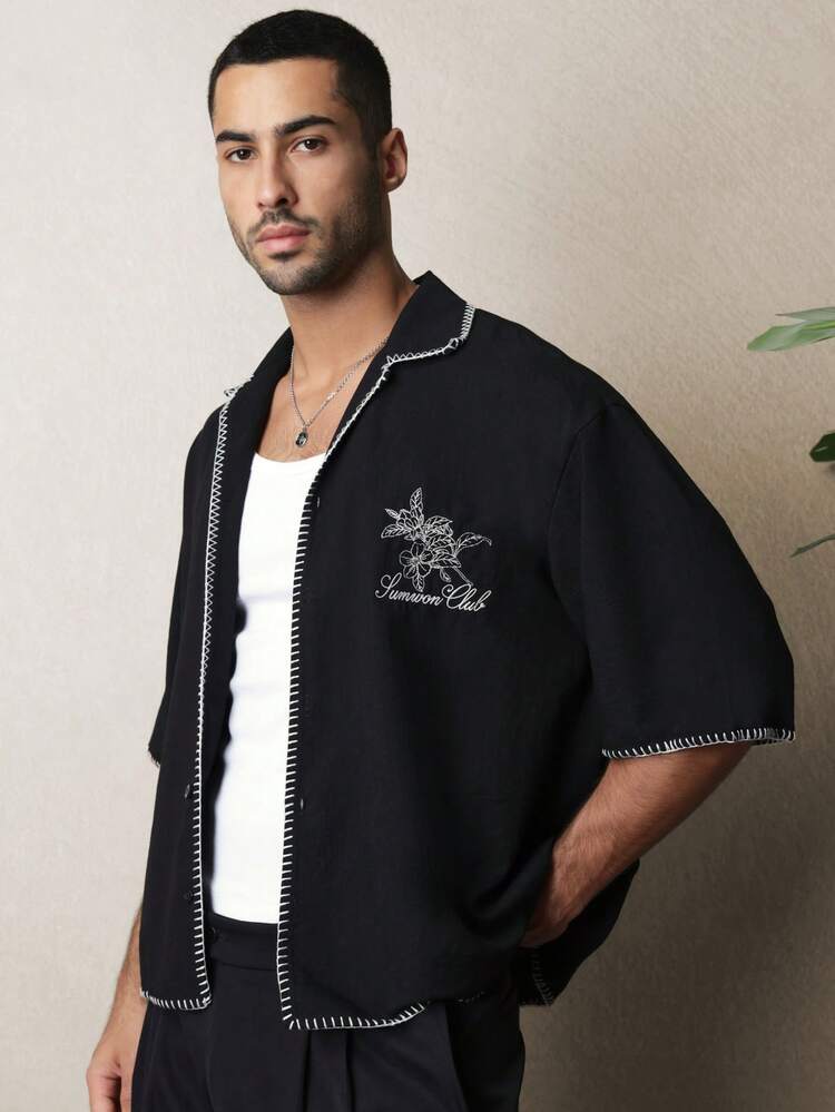 Boxy Fit Shirt With Contrast Stitching