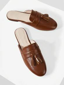 Mnmlis Scarpe da donna casual e versatili con design a nappine, slip-on e con suola piatta - colore caramello - Visualizzare 6