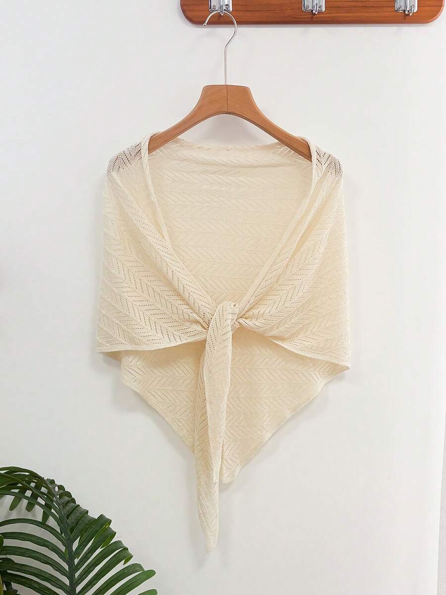 DAZY Áo khoác cardigan nữ bằng vải dệt họa tiết, kiểu dáng thanh lịch, thường ngày. - Màu be - Xem 1