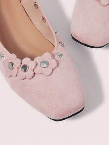 CUCCOO DOLLMOD Women 3D Floral Decor Casual Commuting Fashion Shoes Spring Shoes - Pink - View 9