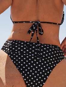 SHEIN BAE Bộ bikini cỡ lớn in chấm bi, thích hợp cho kỳ nghỉ và đi biển. - Nhiều màu - Xem 2