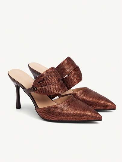 CUCCOO SZL Women's Fashion Pointed Toe Satin Crinkle Sexy Evening Party Dress Slim Fit Stiletto High Heel Pumps