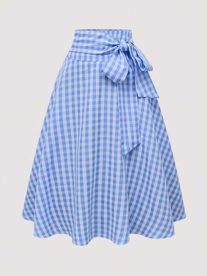 Olithes Spring/Summer Women's Plaid Vacation Skirt