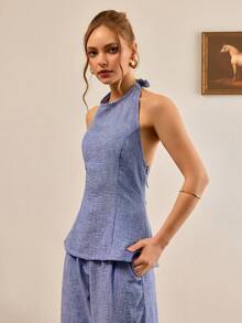 CasuGlow Womne Two Pieces Tops And Pant Sets - Royal Blue - View 6