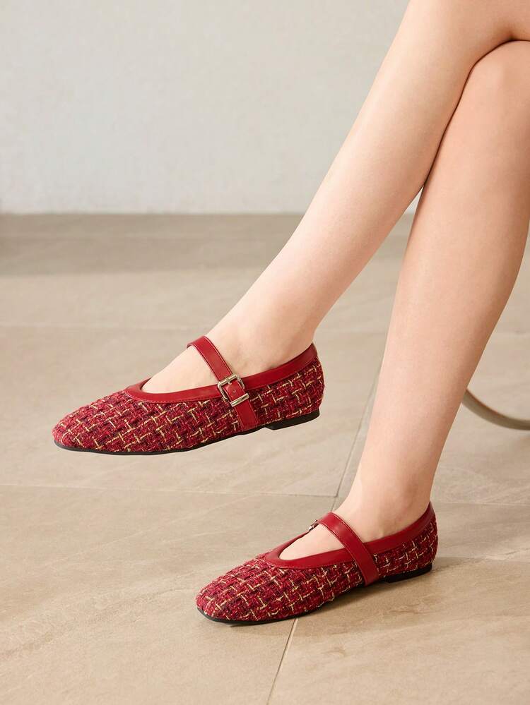 WOMEN'S COMMUTING CASUAL COMFORTABLE VERSATILE MARY JANE SQUARE TOE FLAT SHOES