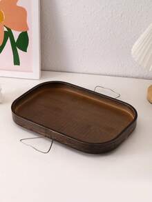Khay hình chữ nhật bằng tre có thể gắn cố định vào tay vịn ghế sofa hoặc bàn phụ bên cạnh sofa. - màu nâu - Xem 4