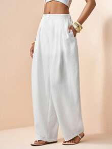 Zivah 2026 Modern Commuter Pleated Side Minimalist Style Long Pants - White - View 9