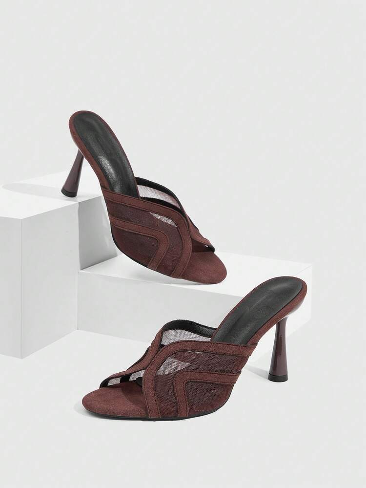 CUCCOO SZL Women Shoes Mesh Sandals Women's Summer Fashion Versatile High Heels New Sexy Stiletto Sandals Spring Shoes Prom Heels