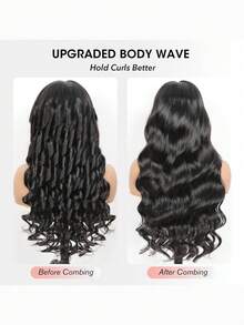 预漂白脸部框架窗帘刘海波浪假发 6*5 预切蕾丝可穿戴无胶假发真人发假发分层 - SNatural - 查看 9