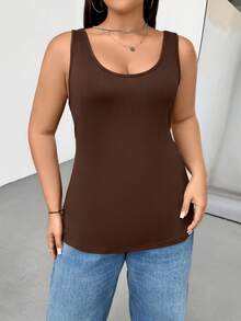 SHEIN Essnce Áo tank top dài màu đen dáng ôm, co giãn tốt, thoải mái, cơ bản, đa năng cho nữ, mùa xuân và hè, thích hợp mặc hàng ngày, trang phục mùa hè cho nữ, áo ôm dáng, áo đi chơi, phong cách mùa hè châu Âu, phong cách tối giản. - Nhiều màu - Xem 9