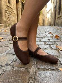 Functional Classic Dancers For Office, Contemporary Use Easy To Combine With Any Outfit - Chocolate Brown - View 3