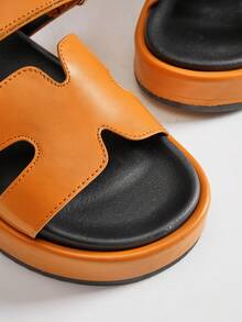 SHUZIA Dép xỏ ngón đế xuồng đế PU màu rám nắng sang trọng, thiết kế móc và vòng dành cho nữ bán chạy nhất mọi thời đại – Luke & Comfortable Essential - màu nâu - Xem 7