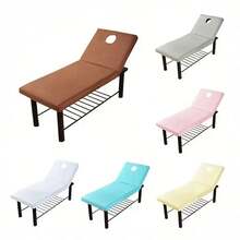 1pc Massage Table Sheet, Massage Bed Cover With Face Hole, Fitted Sheet Massage Table Cover, Perfect For Beauty Salons - Multicolor - View 1