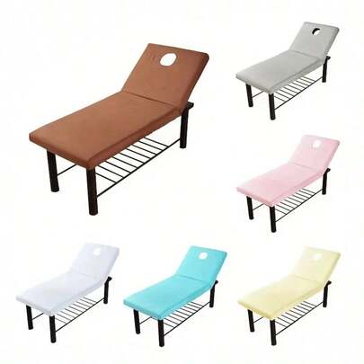 1 tấm ga trải bàn massage, tấm phủ giường massage có lỗ cho mặt, ga phủ bàn massage vừa vặn, hoàn hảo cho các thẩm mỹ viện.