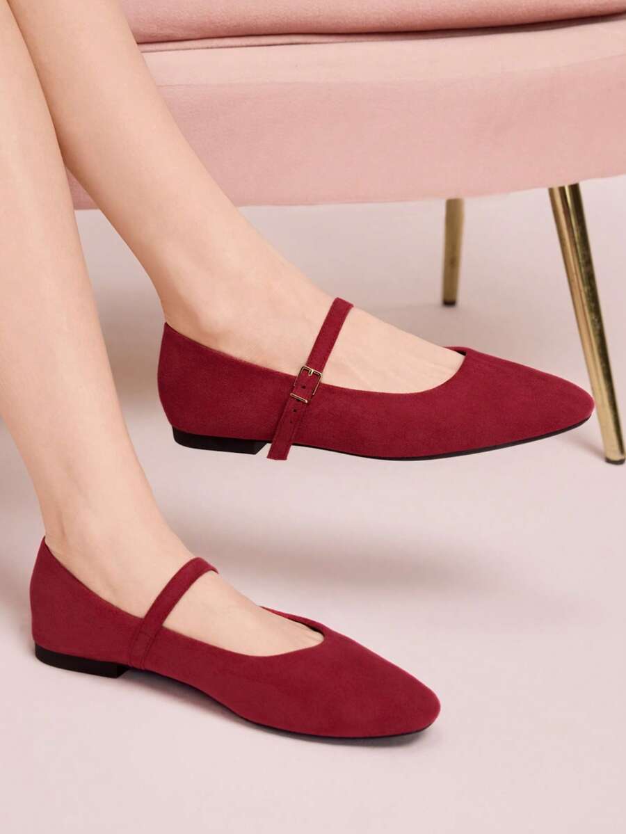 CUCCOO DOLLMOD Women's Casual Versatile Commute Simple Flats For Christmas Spring Shoes - Red. - View 1