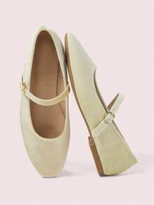CUCCOO DOLLMOD Women's Casual Versatile Commute Simple Flats For Christmas Spring Shoes - Light yellow. - View 2