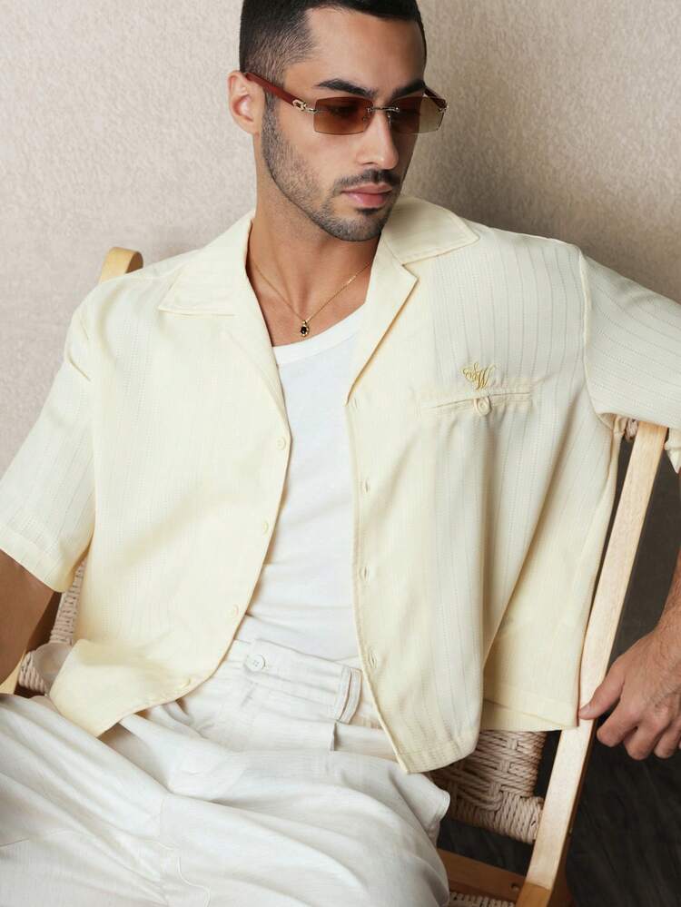 Crop Fit Resort Shirt With Revere Collar