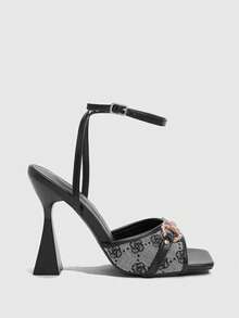 CUCCOO SZL Damen bequeme Lässig High Heel Sandalen, vielseitig für den täglichen Sommertragen - Schwarz und Weiss - Übersicht 3