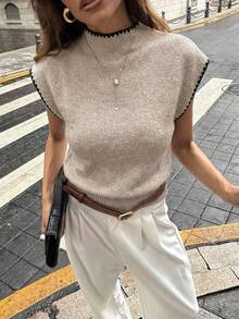 Firerie Áo vest len không tay cổ cao, dáng rộng, thanh lịch, đa năng dành cho nữ, thêu họa tiết hình vỏ sò, thích hợp cho các buổi hẹn hò, sự kiện sang trọng, đám cưới, sinh nhật, tiệc tùng, đi biển, lễ hội hóa trang, lễ hội âm nhạc. - trắng - Xem 9