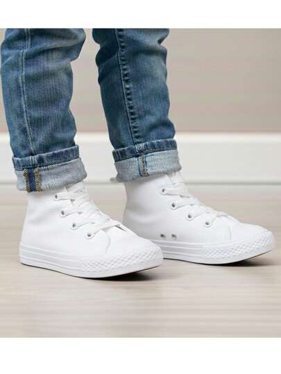 zapatillas de lona para niños y niñas lona verde negro blanco azul cielo rojo color básico con cordones altos con figura de un girasol efecto sucio confort 100% lona excelente calidad 12 al 21 mx