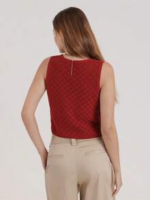 CielaLinda Áo khoác len nữ màu đỏ, áo len kiểu cardigan màu đỏ tía. - Đỏ - Xem 2
