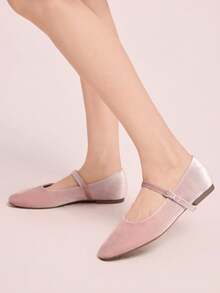 CUCCOO DOLLMOD Sepatu Flat Wanita Kasual Serbaguna untuk Perjalanan Sehari-hari, Cocok untuk Natal dan Musim Semi. - Merah muda muda. - View 3