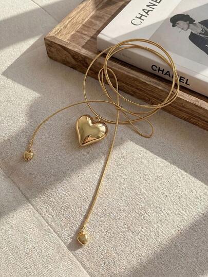 Resyla 1pc Fashionable Lovely Gold-Color Heart Locket Charm Pendant With Layered Hearts For Women, Suitable For Holidays, Dates And Daily Wear